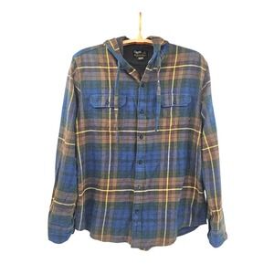 O'Neill Maverick Series Plaid Flannel Hooded‎ Long Sleeve Shirt Size XL